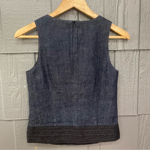 Armani Exchange Pieced Tweed Shell Navy Blue and Black Top NWT - Picture 5 of 13